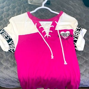 A pink vibe shirt nice and bright pink